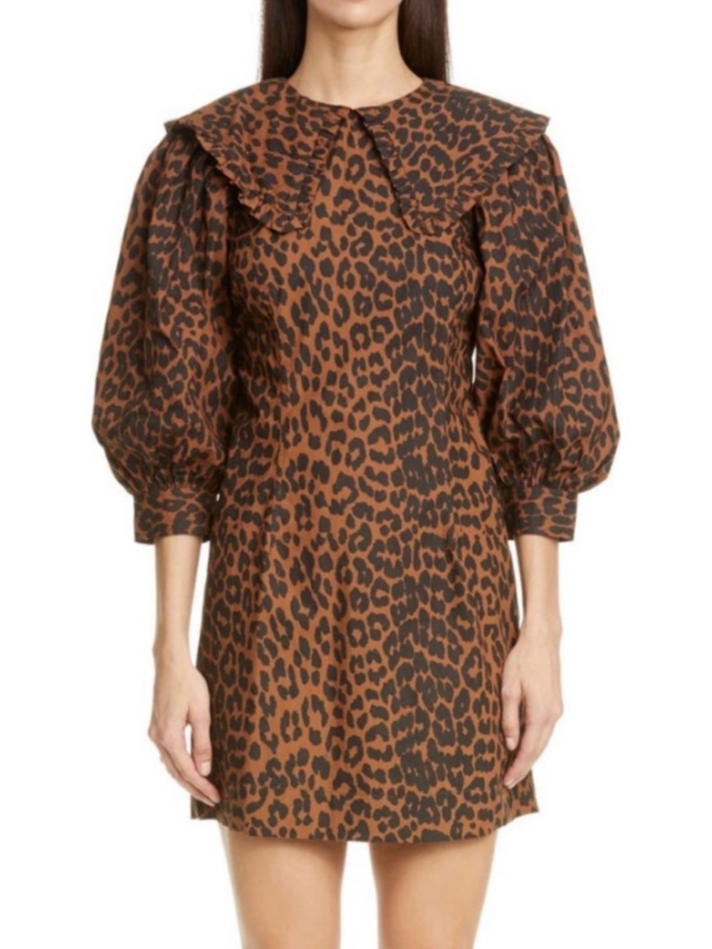 Ganni Leopard Print Mini Dress